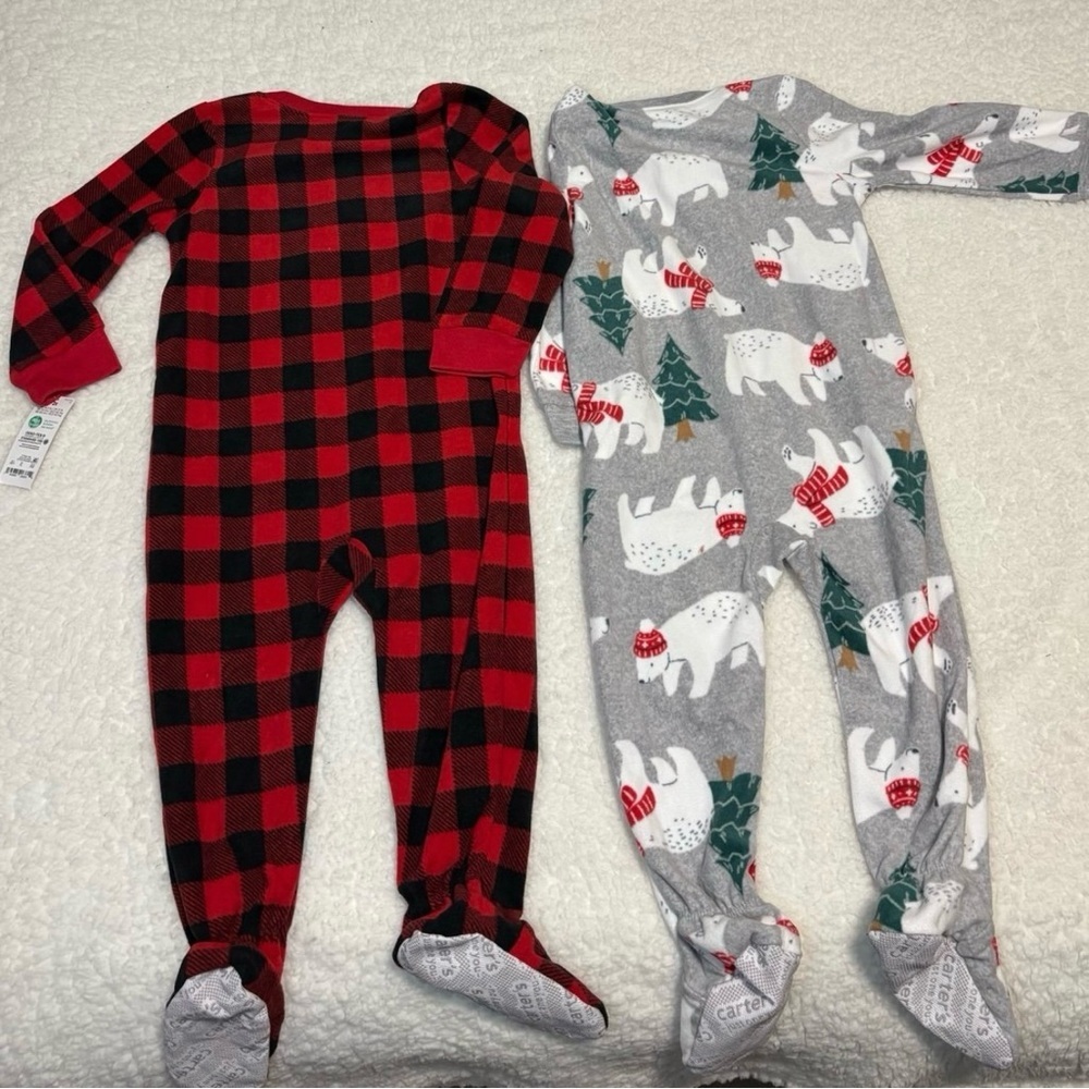 Carter’s Toddler Christmas Fleece Long Sleeve Footed Pajama - Picture 7 of 7